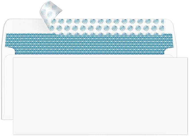 #10 Security SELF-SEAL Envelopes, Windowless Design, Premium Security Tint Pattern for Secure Mailing, Ultra Strong QUICK-SEAL Closure - Size 4-1/8 x 9-1/2 Inches - White - 24 LB - 500 Count (34010) - Image 3