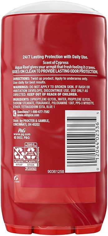 Old Spice Aluminum Free Deodorant for Men, 24/7 Odor Protection, 24/7 Freshness & Lasting Scent, Aqua Reef with Cypress Scent, 3.0 oz (Pack of 2) - Image 8