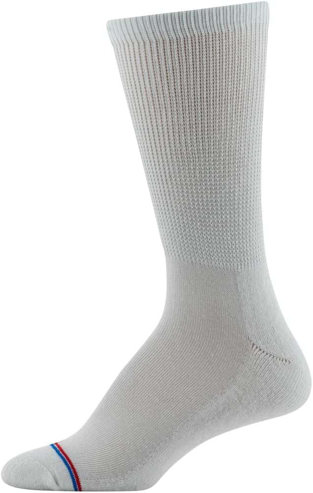 MediPEDS Men's 8 Pack Diabetic Crew Socks with Non-Binding Top - Image 3