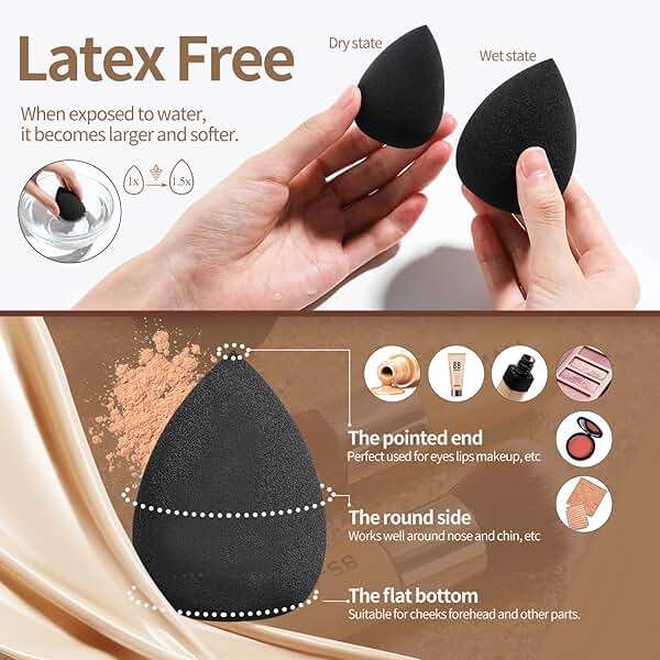 BS-MALL Makeup Brush Set 11 Pcs Makeup Sponge, Professional Bamboo Makeup Brushes for Foundation, Powder, Blush, Concealer, Eyeshadow & Blending, Ideal for Travel, Beginners & Makeup Artists - Image 6