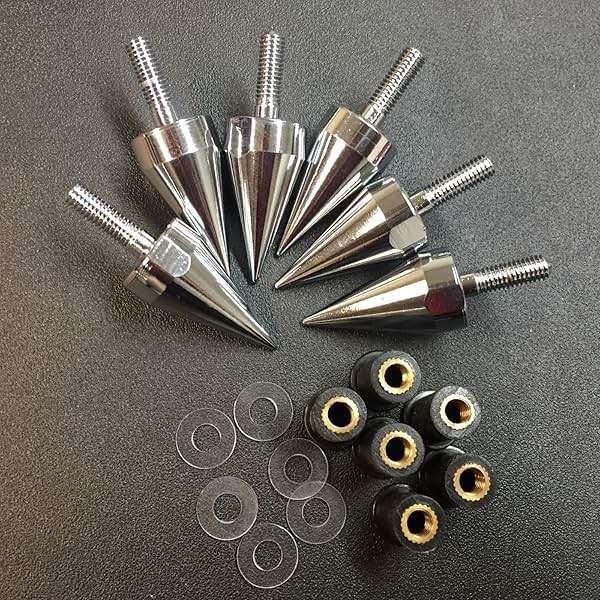HTTMT MT218-002A- Universal Chrome Motorcycle Spike Bolts with Mounting Parts Compatible with Windscreen Fairings License Plate - Image 1