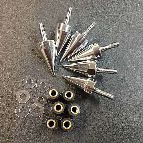HTTMT MT218-002A- Universal Chrome Motorcycle Spike Bolts with Mounting Parts Compatible with Windscreen Fairings License Plate - Image 2