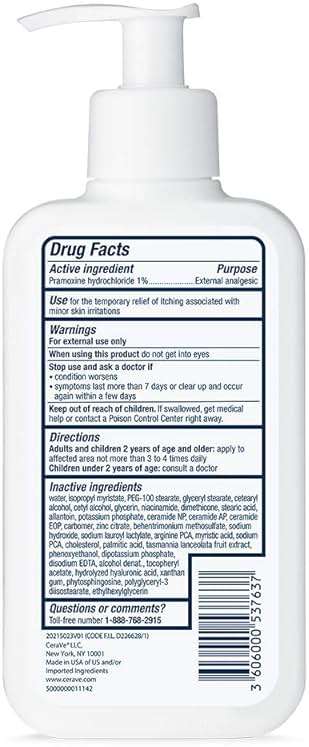 CeraVe Anti Itch Moisturizing Lotion with Pramoxine Hydrochloride, Relieves Itch with Minor Skin Irritations, Sunburn Relief, Bug Bites, 8 Ounce - Image 7