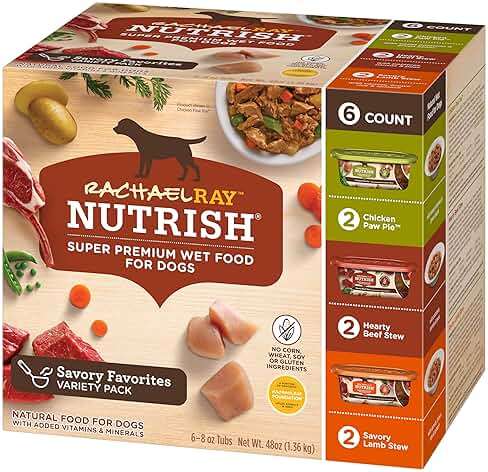 Nutrish Rachael Ray Savory Favorites Wet Dog Food Variety Pack, 8 oz. Tubs (Pack of 6) - Image 2