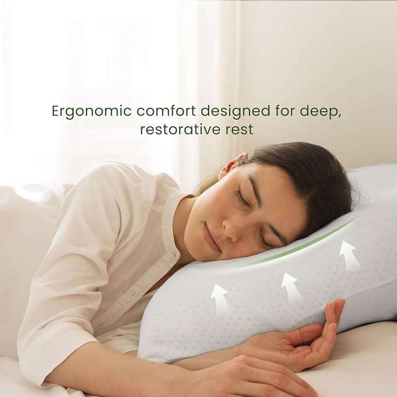 Memory Foam Pillows Queen Size Set of 2 - Cooling Bed Pillows for Sleeping - Back, Stomach, Side Sleeper Firm, Comfy Cool Shredded - 2 Pack, Rayon Derived from Bamboo - Image 3