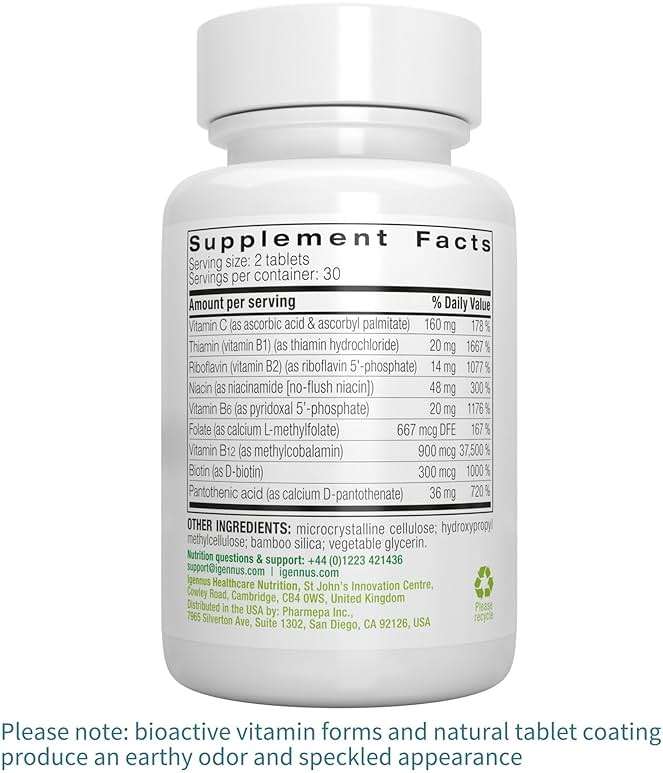 Igennus High Absorption Super B-Complex Methylated & Active B Vitamins | Sustained Release, Clean Label, Energy, Mood & Cognitive Performance, Methylfolate & Methyl B12, Lab Verified, 60 Tablets - Image 6