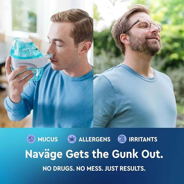 Navage® Starter Bundle – Nasal Irrigation System - Saline Nasal Rinse Kit with 1 Nose Cleaner and 30 SaltPods for Congestion Relief ($109 Value). Sinus Rinse for Clinically Proven Benefits - Image 2