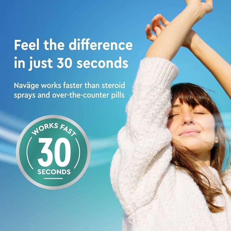 Navage® Starter Bundle – Nasal Irrigation System - Saline Nasal Rinse Kit with 1 Nose Cleaner and 30 SaltPods for Congestion Relief ($109 Value). Sinus Rinse for Clinically Proven Benefits - Image 3