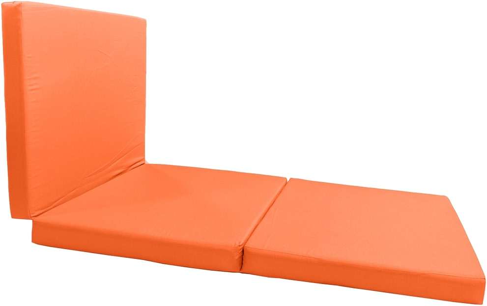 D&D Futon Furniture Trifold Foam Beds, Floor Tri-Fold Bed, Foldable Shikibuton Mattress Cushion Topper Mat for Space Saving Sleepover 3x27x75 in, Orange - Image 5