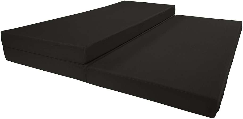 D&D Futon Furniture Portable Trifold Mattress, Foldable Foam Mattresses Small Space Saving Guest, Floor Fold Out Bed Ottoman, 4 inch Folding Cushion Pad Camping RV (Full Size 4x54x75, Black) - Image 5