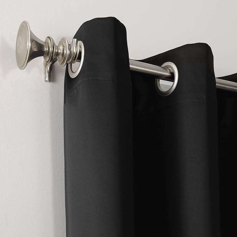 Sun Zero Easton Energy Saving Blackout Grommet Curtain Panel, 40" x 95", Black - Image 3