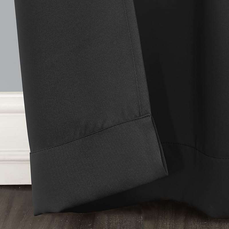 Sun Zero Easton Energy Saving Blackout Grommet Curtain Panel, 40" x 95", Black - Image 4
