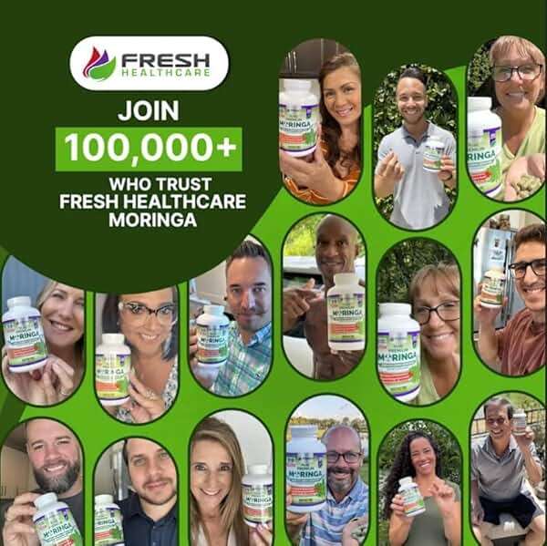 FRESH HEALTHCARE Moringa Capsules - 100% Pure Leaf Powder Supplement, 180 Pills, Non-GMO, 3 Month Supply, Complete Green Superfood for Energy, Skin, Immune and Gut Health Support - Image 2