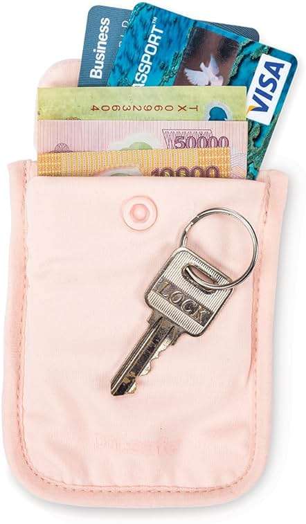 Pacsafe Coversafe S25 Hidden Undercover Travel Bra Pouch for Women (Washable) - Stash up to 6 Credit Cards plus Money and Key with Adjustable, Elastic Strap; Suitable for all Bra Sizes (Orchid Pink) - Image 3