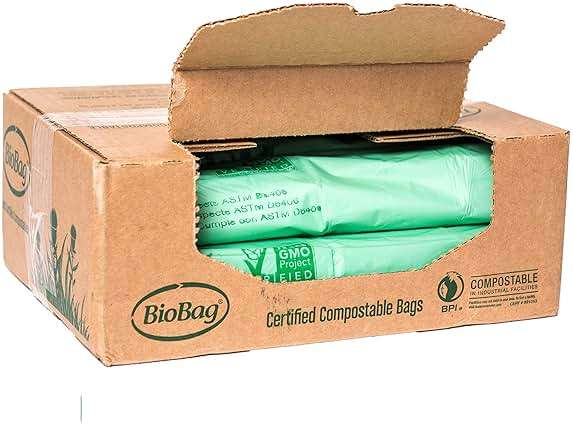 BioBag (USA) The Original Compostable Bag, 8 Gallon, 500 Count, 100% Certified Compostable Trash Bag Liners for Food Waste, Extra Strong and Durable - Image 1