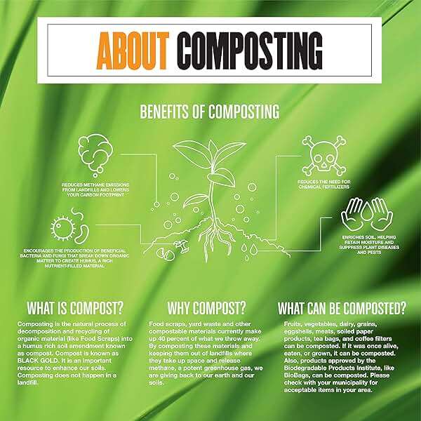 BioBag (USA) The Original Compostable Bag, 8 Gallon, 500 Count, 100% Certified Compostable Trash Bag Liners for Food Waste, Extra Strong and Durable - Image 6