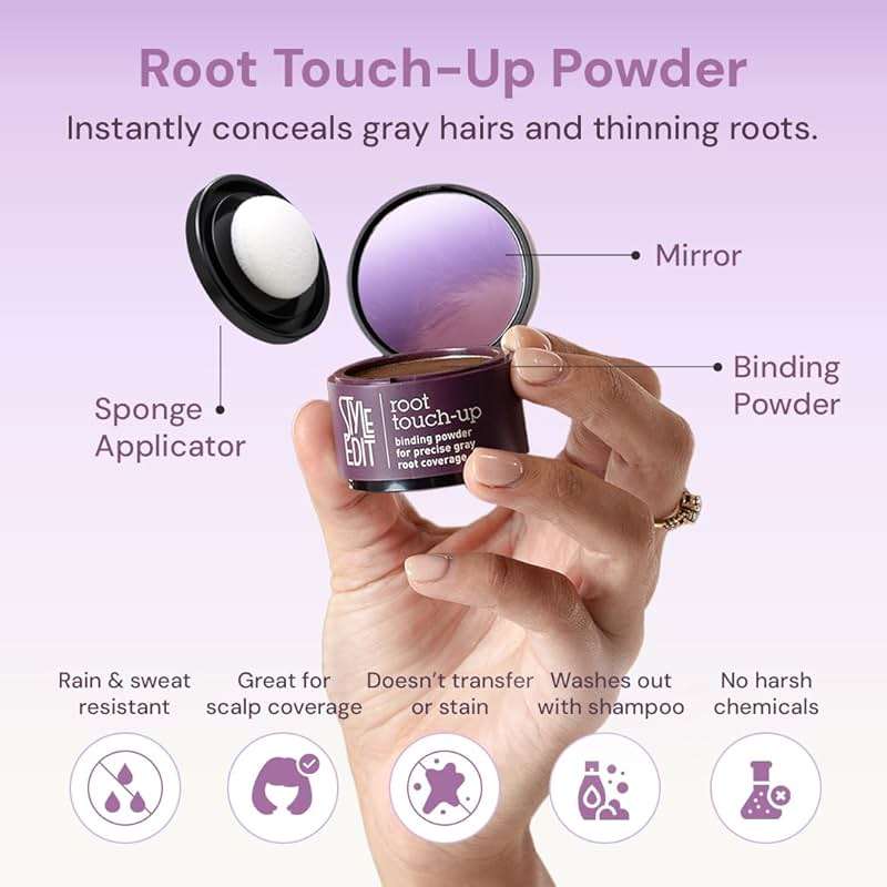 Style Edit Root Touch Up Powder | Temporary Hair Color for Gray Roots and Thinning Hair | Salon-Quality, Transfer-Resistant Hair Concealer | Light Blonde, 0.14 oz (Pack of 1) - Image 2