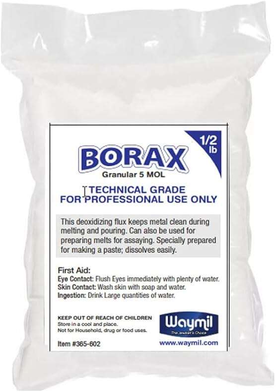 Waymil Borax Flux Granular1/2 Pound for Gold Silver Melting Casting Crucible Glazing Jewelry Soldering Flux Paste | borax flux for melting, casting and soldering applications - Image 1