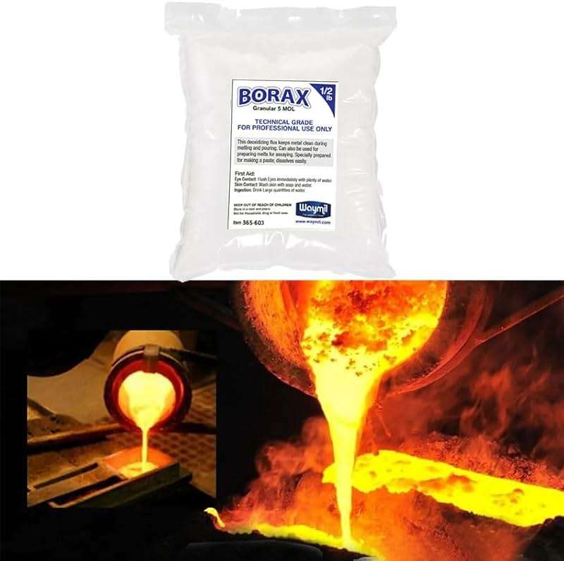 Waymil Borax Flux Granular1/2 Pound for Gold Silver Melting Casting Crucible Glazing Jewelry Soldering Flux Paste | borax flux for melting, casting and soldering applications - Image 2