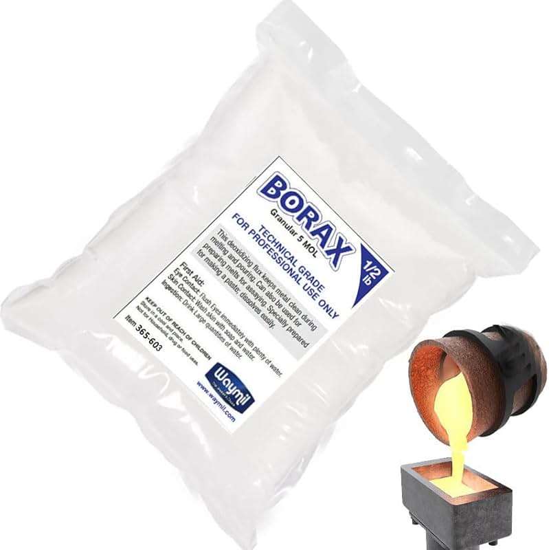 Waymil Borax Flux Granular1/2 Pound for Gold Silver Melting Casting Crucible Glazing Jewelry Soldering Flux Paste | borax flux for melting, casting and soldering applications - Image 8