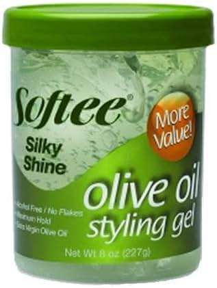 Softee Silky Shine Olive Oil Styling Gel, 8 Oz - Image 1
