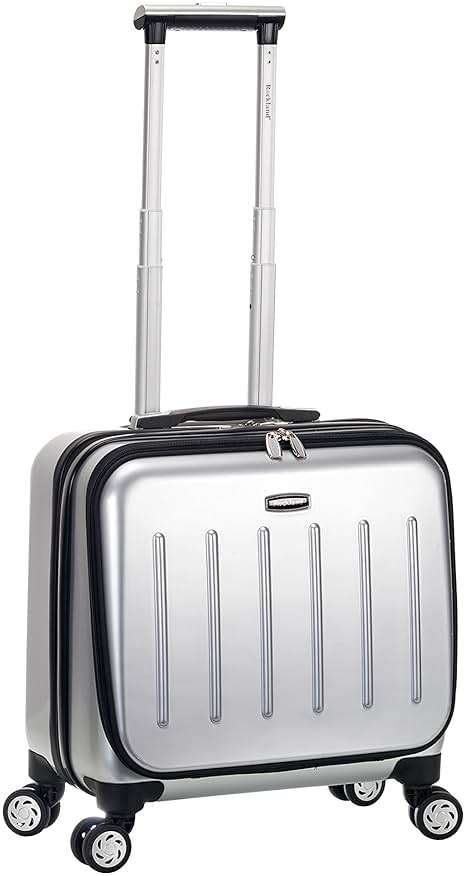 Rockland Revolution Hardside Rolling Computer Case, Carry-On, Silver - Image 1