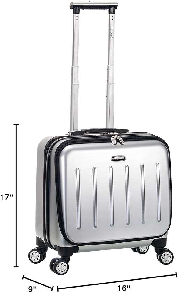 Rockland Revolution Hardside Rolling Computer Case, Carry-On, Silver - Image 3