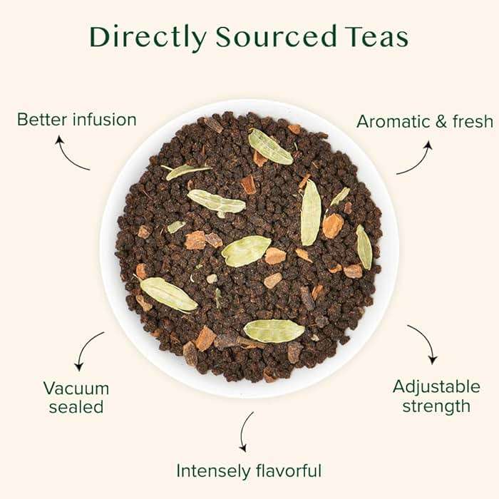 VAHDAM Masala Chai Tea - Loose Leaf 170+ Cups (340g/12oz) Blend of Black Tea with Cinnamon, Cardamom, Cloves & Black Pepper | Vacuum Sealed Pack - Image 2