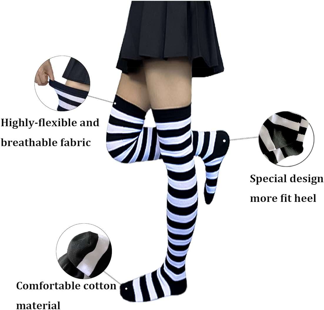 spomei Over Knee Socks for Women Extra Long, Cotton Blend Thigh High Sock Stretch, Warm & Breathable for Daily Wear U-W-3 - Image 5