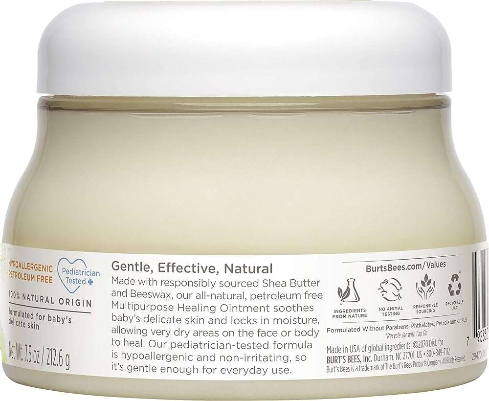 Burt's Bees Baby 100% Natural Origin Multipurpose Healing Ointment, Face & Body Baby Ointment 7.5 Ounce Tub - Pack of 3 - Image 4