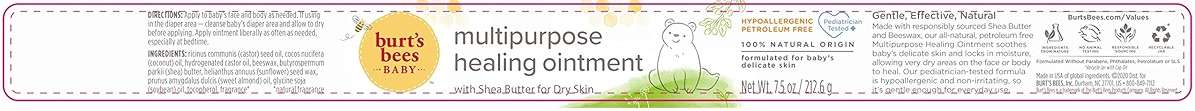 Burt's Bees Baby 100% Natural Origin Multipurpose Healing Ointment, Face & Body Baby Ointment 7.5 Ounce Tub - Pack of 3 - Image 6