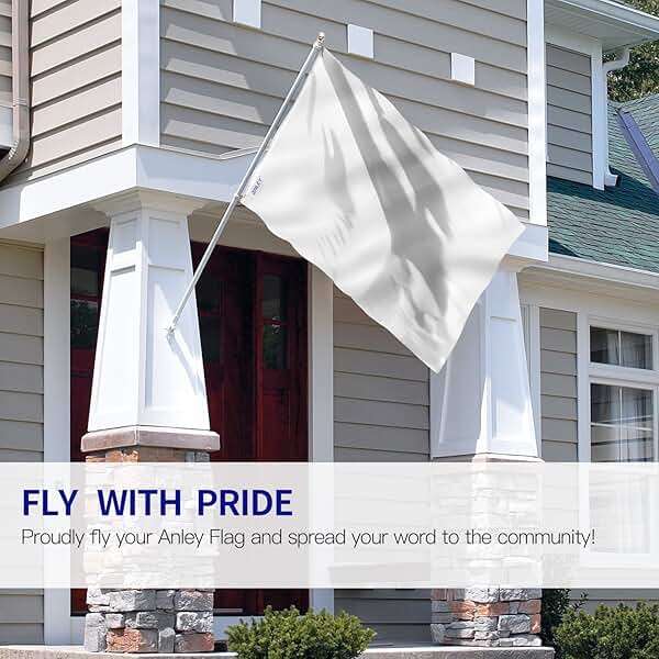 Anley Fly Breeze 3x5 Foot Solid White Flag - Vivid Color and Fade proof - Canvas Header and Double Stitched - Plain White Flags Polyester with Brass Grommets 3 X 5 Ft - Image 2