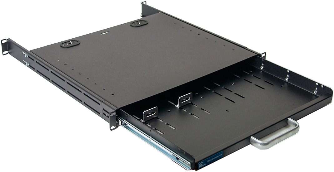 RSF1111BK21F4K3 1U Compact rack mount keyboard drawer with retractable mouse pad for either right or left hand operator supports 4 post rack from 18.85 inch up to 31 inch depth rack cabinet - Image 2