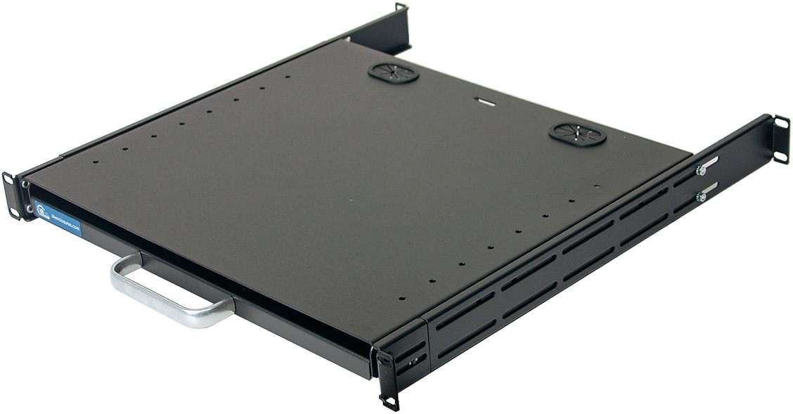 RSF1111BK21F4K3 1U Compact rack mount keyboard drawer with retractable mouse pad for either right or left hand operator supports 4 post rack from 18.85 inch up to 31 inch depth rack cabinet - Image 3