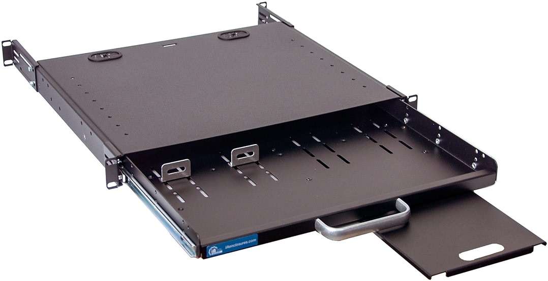 RSF1111BK21F4K3 1U Compact rack mount keyboard drawer with retractable mouse pad for either right or left hand operator supports 4 post rack from 18.85 inch up to 31 inch depth rack cabinet - Image 6