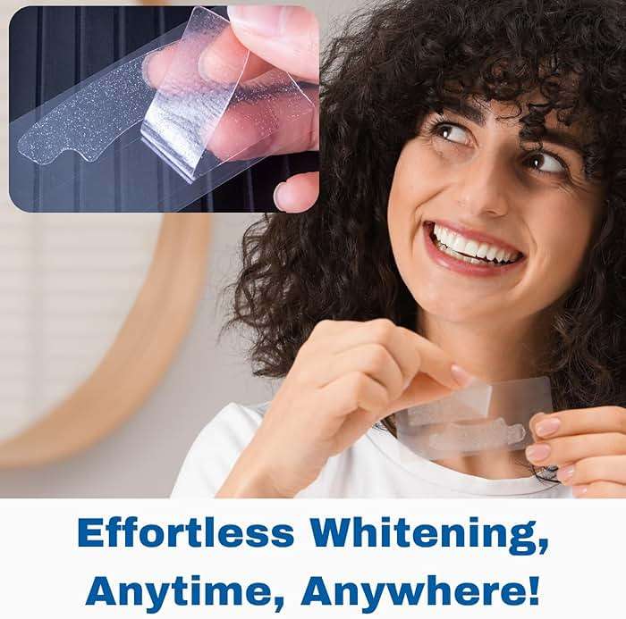 Natural Teeth Whitening Strips for Sensitive Teeth, Peroxide Free White Strips with Baking Soda, Enamel Safe Tooth Whitener, Vegan No Bleach Formula, Mint Flavor 14 Day Kit, 28 Count - Image 6