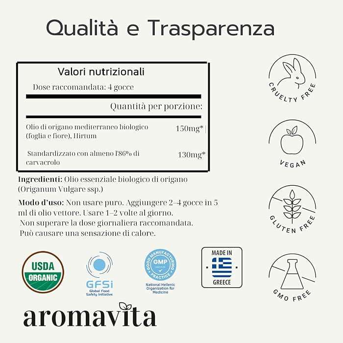 AROMAVITA Essential Organic Oil of Oregano-100% Pure Undiluted Greek Oregano Oil with Carvacrol - Over 86%, Non-GMO, Extra Strength Oregano Oil Organic Liquid Drops, 1 FL.OZ/30ml - Image 5