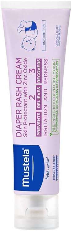 Mustela Baby Diaper Rash Cream 123 - Skin Protectant with Zinc Oxide - Fragrance Free & Paraben Free - with 98% Natural Ingredients - Various Packaging - Image 1