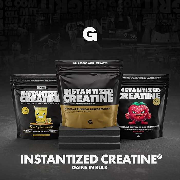 Gains in Bulk Instantized Creatine Monohydrate for Men & Women, Soluble Pre Workout Powder, Supports Muscle Building, Strength and Performance, Bodybuilding Supplements, Unflavored, 100 Servings - Image 9