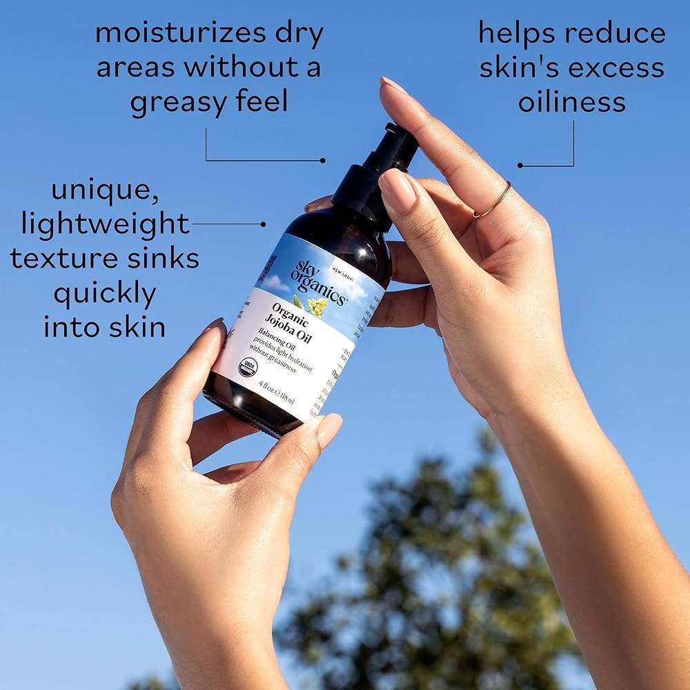 Sky Organics Organic Jojoba Oil, 100% Pure | Moisturizing for Face, Hair, Skin & Nails | Natural Cold Pressed Hexane Free | Base Carrier Oil - Image 4