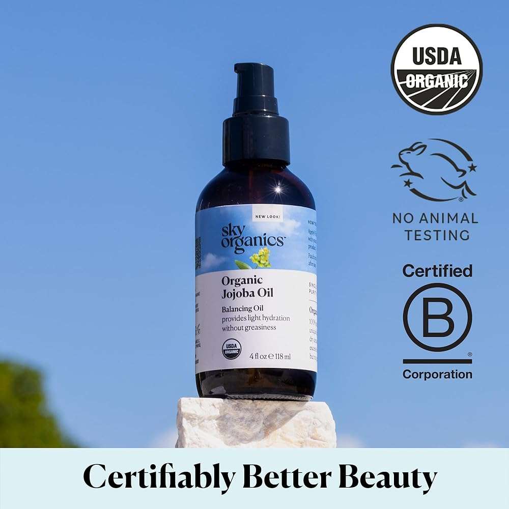 Sky Organics Organic Jojoba Oil, 100% Pure | Moisturizing for Face, Hair, Skin & Nails | Natural Cold Pressed Hexane Free | Base Carrier Oil - Image 6