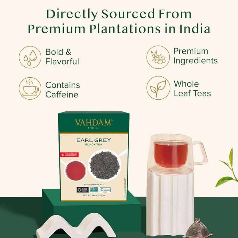 VAHDAM, Earl Grey Tea Loose Leaf 170+ Cups (340g/12oz) Citrusy & Delicious Black Tea blended with 100% Natural Oil of Bergamot | Brew Hot/Iced Tea - Image 4