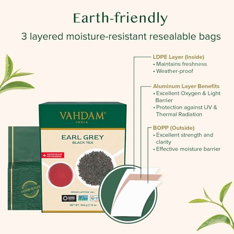 VAHDAM, Earl Grey Tea Loose Leaf 170+ Cups (340g/12oz) Citrusy & Delicious Black Tea blended with 100% Natural Oil of Bergamot | Brew Hot/Iced Tea - Image 8