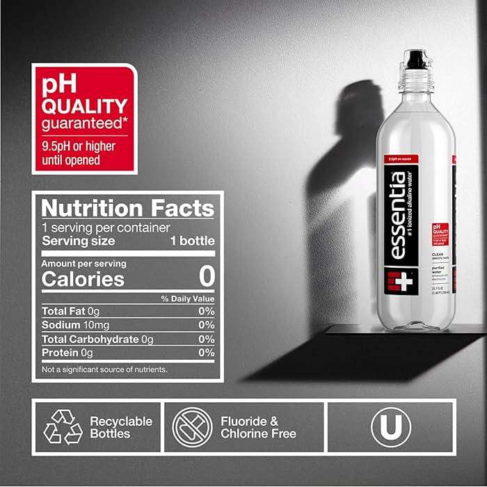 Essentia Water LLC, Ionized Alkaline Bottled Water; 99.9% Pure, Infused with Electrolytes, 9.5 pH or Higher with a Clean, Smooth Taste, 23.67 Fl Oz (Pack of 24) - Image 2
