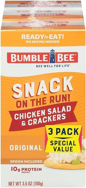 Bumble Bee Snack On The Run! Protein Snack Pack - Original Chicken Salad with Crackers - 10g Protein per Box - Ready to Eat Easy-Open Canned Chicken Salad (Pack of 3) - Image 1