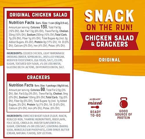 Bumble Bee Snack On The Run! Protein Snack Pack - Original Chicken Salad with Crackers - 10g Protein per Box - Ready to Eat Easy-Open Canned Chicken Salad (Pack of 3) - Image 3