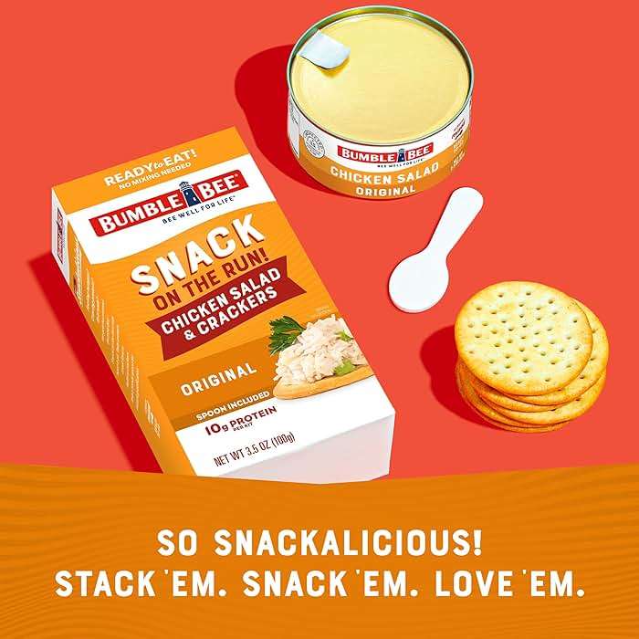 Bumble Bee Snack On The Run! Protein Snack Pack - Original Chicken Salad with Crackers - 10g Protein per Box - Ready to Eat Easy-Open Canned Chicken Salad (Pack of 3) - Image 5