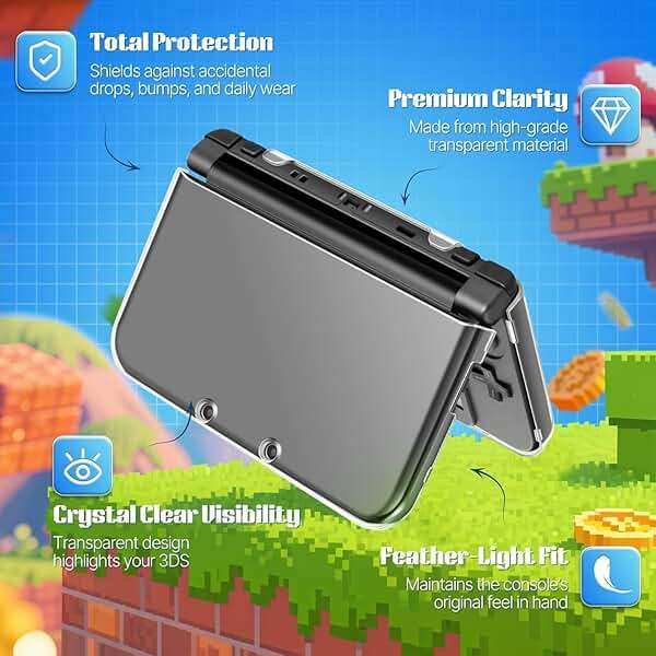 TNP Case Compatible with NEW Nintendo 3DS XL LL 2015 - Ultra Clear Crystal Transparent Hard Shell Protective Case Cover Skin for New Nintendo 3DS XL / 3DS LL 2015 [New Modified Hinge-Less Design] - Image 5