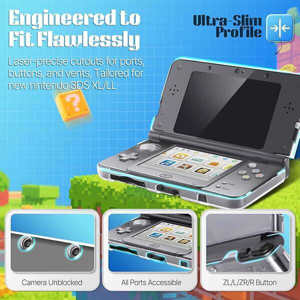 TNP Case Compatible with NEW Nintendo 3DS XL LL 2015 - Ultra Clear Crystal Transparent Hard Shell Protective Case Cover Skin for New Nintendo 3DS XL / 3DS LL 2015 [New Modified Hinge-Less Design] - Image 6