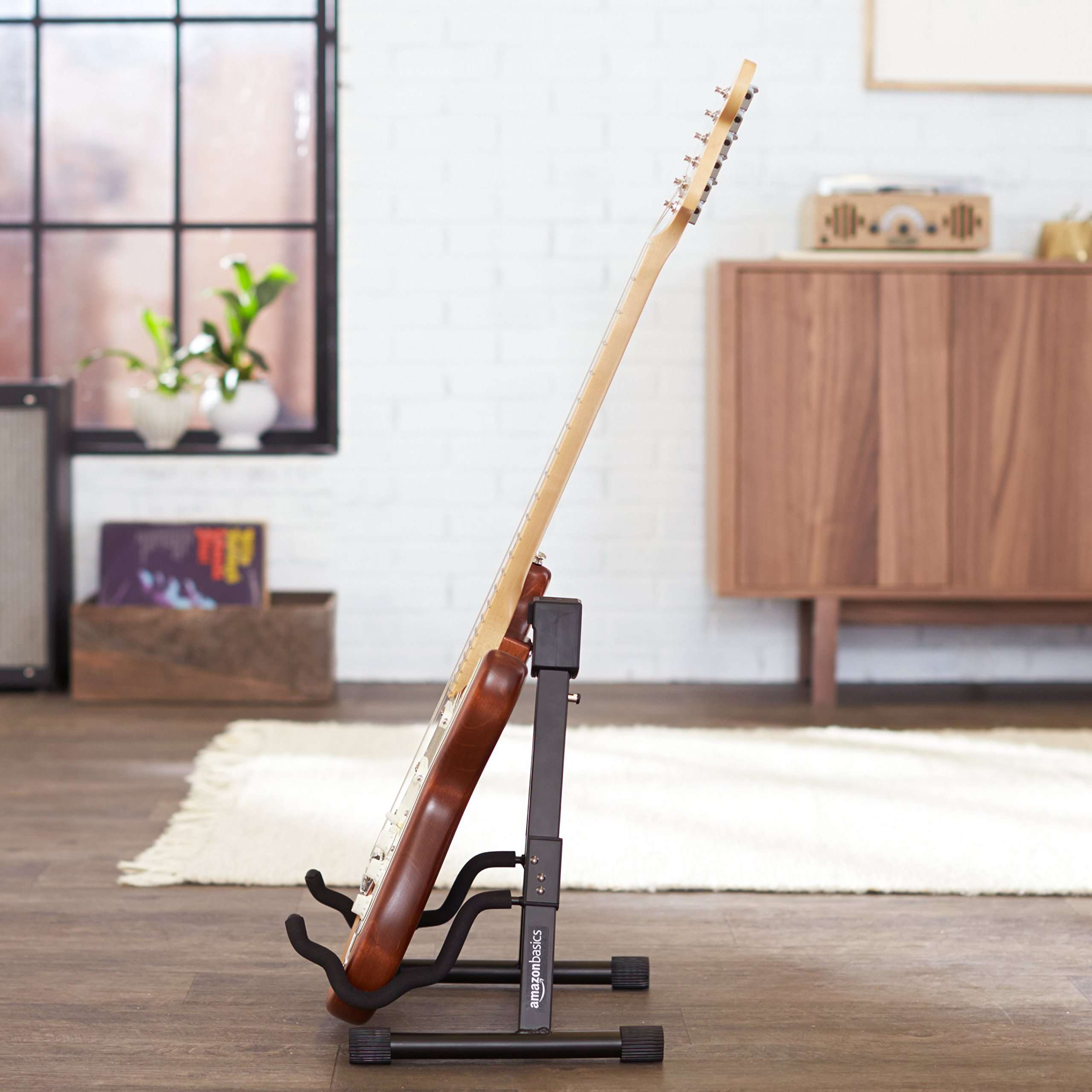Amazon Basics Portable Adjustable Folding Guitar Stand for Electric and Acoustic Guitars, A-shape, Fully Assembled with Padded Foam, Black, 8.66 x 15.16 x 3.74 inches - Image 12